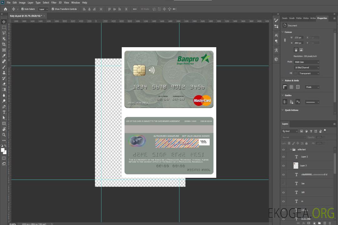 Carte Mastercard Nicaragua Banco de la Producción template Carte Mastercard Nicaragua Banco de la Producción template